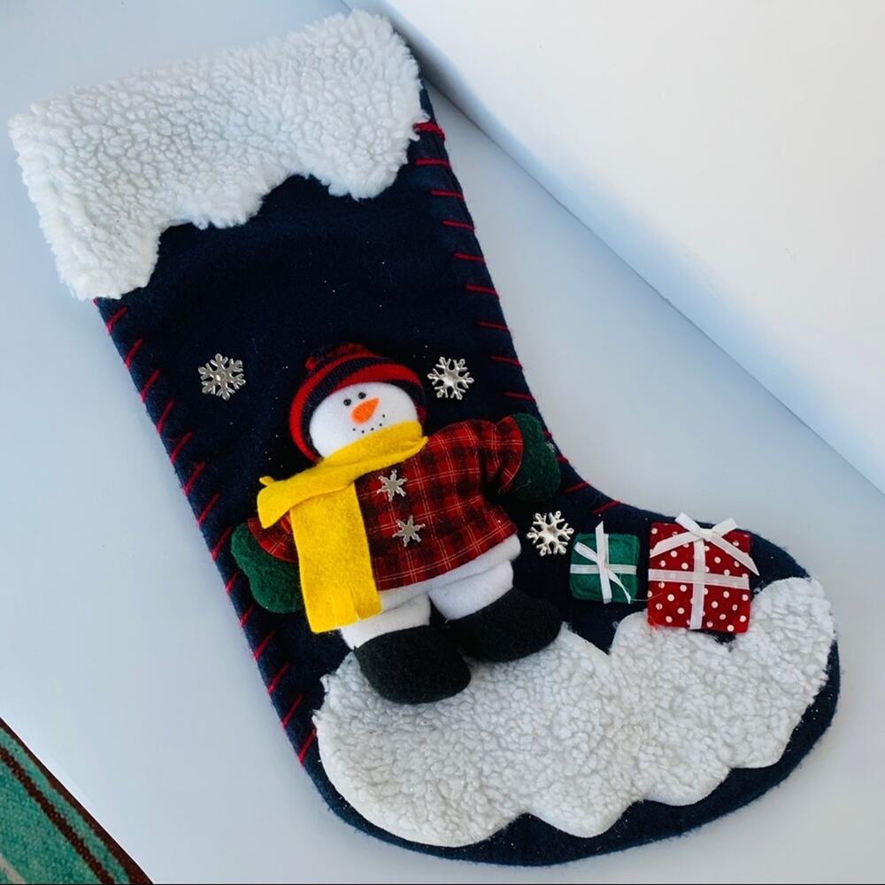Vintage Felt 3D Christmas Stocking